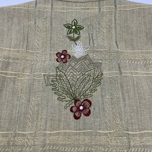 Orvis Silk Floral Button Up Blazer Jacket High Collar Women’s Small - Picture 6 of 6